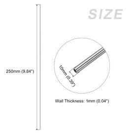 METALLIXITY 316 Stainless Steel Tube (10mm OD x 1mm Wall T x 250mm L) 3Pcs, Straight Tubing - for Home Furnishing, Machinery