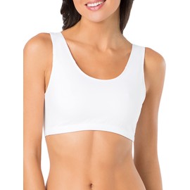 Fruit of the Loom Women's Built Up Tank Style Sports Bra Value Pack, Opaque, Black/White/White/Red 4-Pack, 44 (Pack of 4)