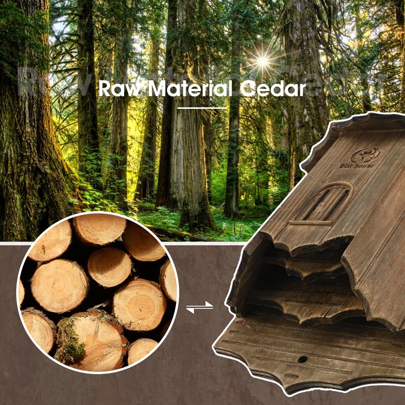 VIREESR Wooden Castle Bat Houses for Outdoors, Bat Boxes for