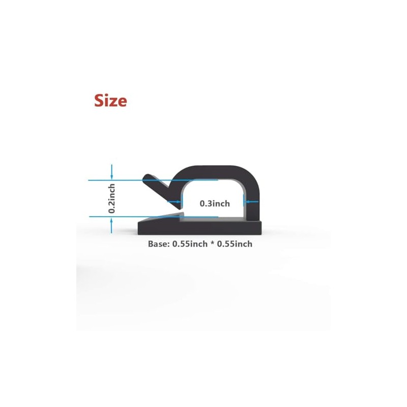 Yocice Cable Clips 60pcs with Strong Adhesive Tapes,Wire Holder Organizer