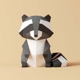 Yona DIY，Waschbär Papercraft Kit, papiermodell, 3D Origami Kit von Hand zusammenzubauen, Heimdekoration, Geschenk, Origami 3D, Papier Handwerk, Puzzle 3D