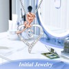 Nymerianoble Heart Necklace Silver Rose Heart Necklaces for Women CZ