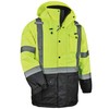 Ergodyne mens Class 3 Hi Vis Thermal Parka Quilted, Lime,