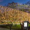 Solhice LED Curtain Lights Outside 40ft x 3ft for Backyard,