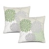 WOFOLE Sage White Green Pillow Covers 18x18 Inch Gray Dahlia
