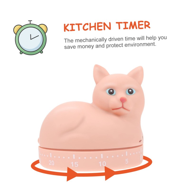 Ciieeo 1Pc Creative Cartoon Cat Mechanical Timer Practical Kitchen Baking