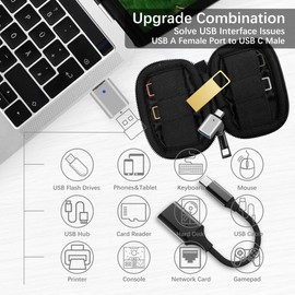 WesData 64GB USB 3.0 Flash Drive 4-Pack with USB C Adapters, Metal Mini Design, 100MB/s Read Speed, Storage Case Included, Pink Gold Gray Silver