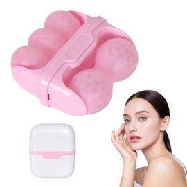 Eisroller für Gesicht und Augen, Zwei in Einem Eisroller Gesicht,Ice Roller Gesichts Wiederverwendbares,Doppelkopf-Design Reduziert Falten Beseitigt Schwellungen und Hellt Den Hautton Auf (Rosa)