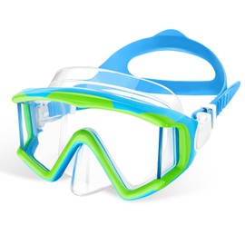 Keary Kids Swim Goggles with Nose Cover 3-Window Swimming Goggles for 4-16 6-14 8-12 3-5 4-7 Years Old Underwater Swim Mask for Toddler Boys Girls Youth Child Water Pool Goggle Anti-Fog Clear Glasses