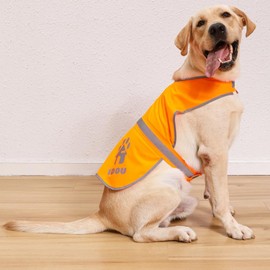 IDOU Reflective Dog Vest,High Visibility Orange Dog Vest,Dog Safety Vest for Walking, Jogging or Training L