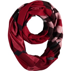 FRAAS Women's Cashmink Checked Loop Scarf - Made in Germany - Warming Round Scarf - Tube Scarf Soft Than Cashmere - Perfect for Winter - The Plaid -