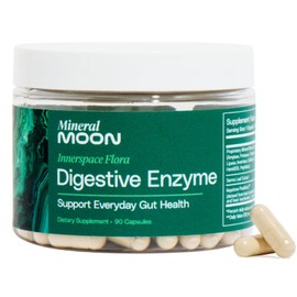 Mineral Moon Innerspace Flora Digestive Enzymes for Men and Women with 12 Enzymes for Digestion and Senna Leaf Extract – Supports Gut Health, Digestion Supplement, Nutrient Absorption - 90 Capsules