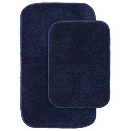 Garland Rug Gramercy 2 Piece Washable Bathroom Rug Set Navy, 20 in. x 34 in. & 17 in. x 24 in.