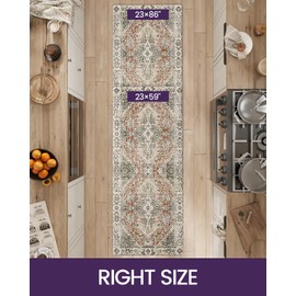 DEXI Anti Fatigue Kitchen Mats for Floor, Boho Kitchen Rugs Cushioned Non Skid Waterproof Kitchen Runner Rug, Comfort Mat for Standing Desk Office, Sink, Laundry, 23"x59", Dark Red