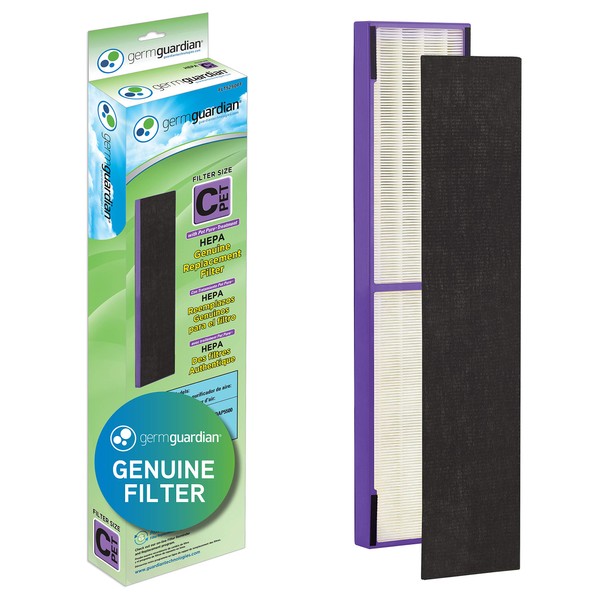 Germ Guardian FLT5250PT True HEPA Genuine Air Purifier Replacement Filter C, with Pet Pure Treatment for GermGuardian AC5250PT, AC5000E, AC5300B, AC5350W, AC5350B, CDAP5500, and More