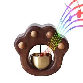 Shopkeepers Bell for Door Opening, Magnetic Attached Wooden Doorbell,Unique Home Ornaments and Office Hanging Decoration for Entrance t(Black Walnut)