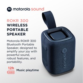 Motorola ROKR 300 Bluetooth 5.3 Speaker, Portable Wireless 7W Compact Speaker, IP67, Waterproof and Dustproof, 12 Hours Runtime, Motorola Soud