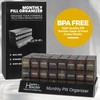 Month Pill Box Organizer - 32 Compartments | Morning-Noon-Night -