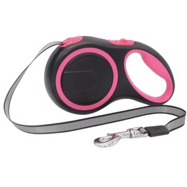 AliAman Dog Leash for Small Dogs, Medium Dogs, Large Dogs, Stretchable, 12.6 ft (8 m), 110.2 lbs (50 kg), Automatic Winding, Long Tape, Training (Pink)