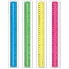BG Shatter Resistant Plastic Rulers 12 Inch/30cm, Assorted Bright Colours - Pack of 4