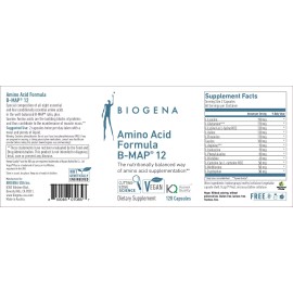 Biogena Amino Acid Formula B-MAP 12 - 120 Capsules - Vegan - Newest Expiration!