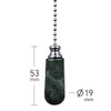 ElekTek Bathroom Light Pull Chain Cord Chrome Green Marble Drop