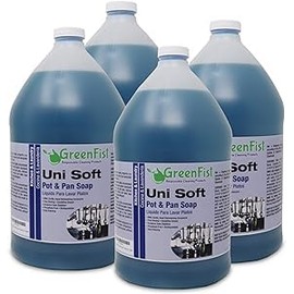 GreenFist Green Dish Soap [ Lemon Scent ] Manual Pot & Pan Professional Detergent Liquid Refill Pot & Pan Dish-Wash - Light or Heavy Use, 128 ounce (1 Gallon) (4 Gallon)