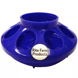 Rite Farm Products BLUE RITE FARM PRODUCTS FEEDER BASE FOR POLY/GLASS QUART JAR POULTRY CHICKEN