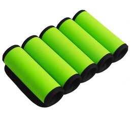VANTOBEST 5PCS Luggage Handle Wrap Neon Luggage Tags/Identifiers Bright Color Grip Tags Luggage Markers for Suitcase Luggage Handle Covers Airport Travel Accessories for Airplane/Flying (Green)