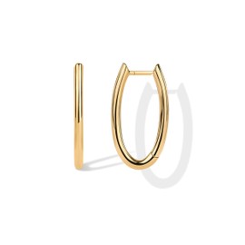 PAVOI 14K Yellow Gold Plated Oval Shaped Hoop Earrings for Women | Hoop Earring Pair