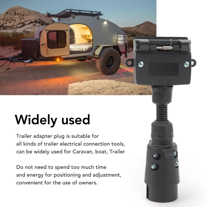 Trailer Adapter 7 Pin Round Male Plug to 7 Pin