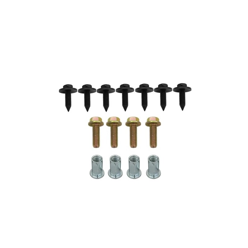 Lskioer Steel Front Bumper Skid Plate Nuts & Bolts, Nutserts