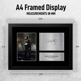 HWC Trading FR A4 Anne Hathaway Dark Knight Rises Catwoman Gifts Printed Signed Autograph Picture for Movie Memorabilia Fans - A4 Framed