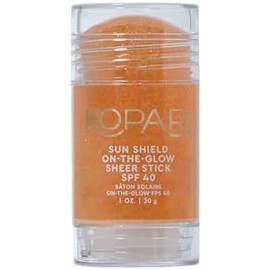 Kopari Sun Shield On-The-Glow Sheer Sunscreen Stick Spf 40, Protector Solar Enrollable Resistente Al Sudor Y Al Agua Para Rostro Y Cuerpo Con