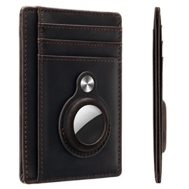 Hawanik Slim Minimalist Front Pocket Air Tag Wallet, RFID Blocking Card Holder Wallet with Airtag Holder