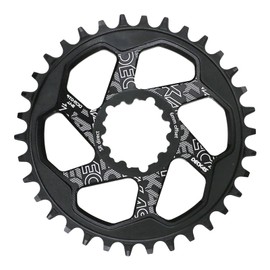 DJC Bike Chainring Direct Mount 6mm Offset Round Chainring for Sram GXP Interface Crankset Aluminum Lightweight 30 32 34 36 38 Tooth(Round 38T)