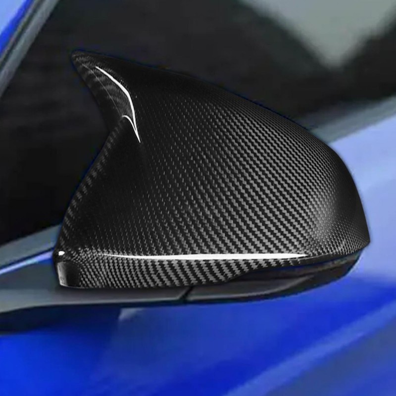 1 Pair Carbon Fiber Mirror Covers Ox Horn Style Car