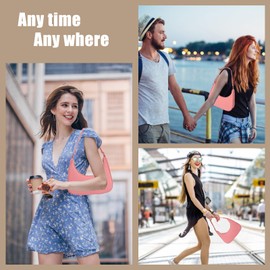 Heveer Shoulder Bag Women's Handbag Nylon Armpit Bag Y2k Shoulder Bag Small Bags Shoulder Bags Clutch Bag for Women, pink