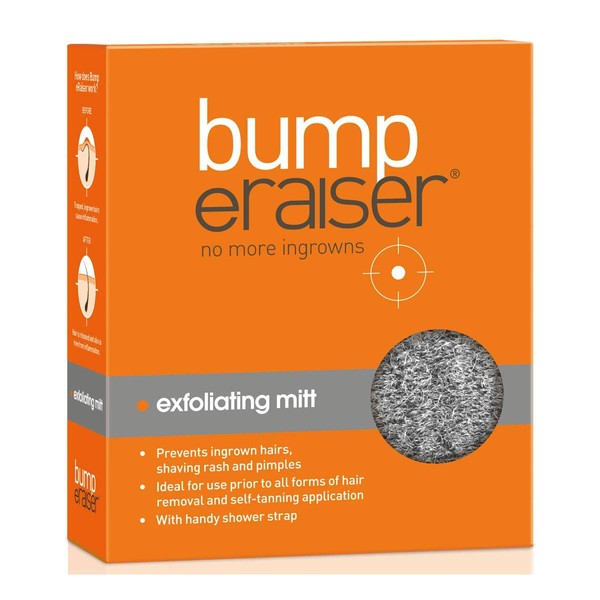 Bump eRaiser Exfoliating Shower Mitt for Ingrown Hair Treatment, Razor Bumps and Razor Burns