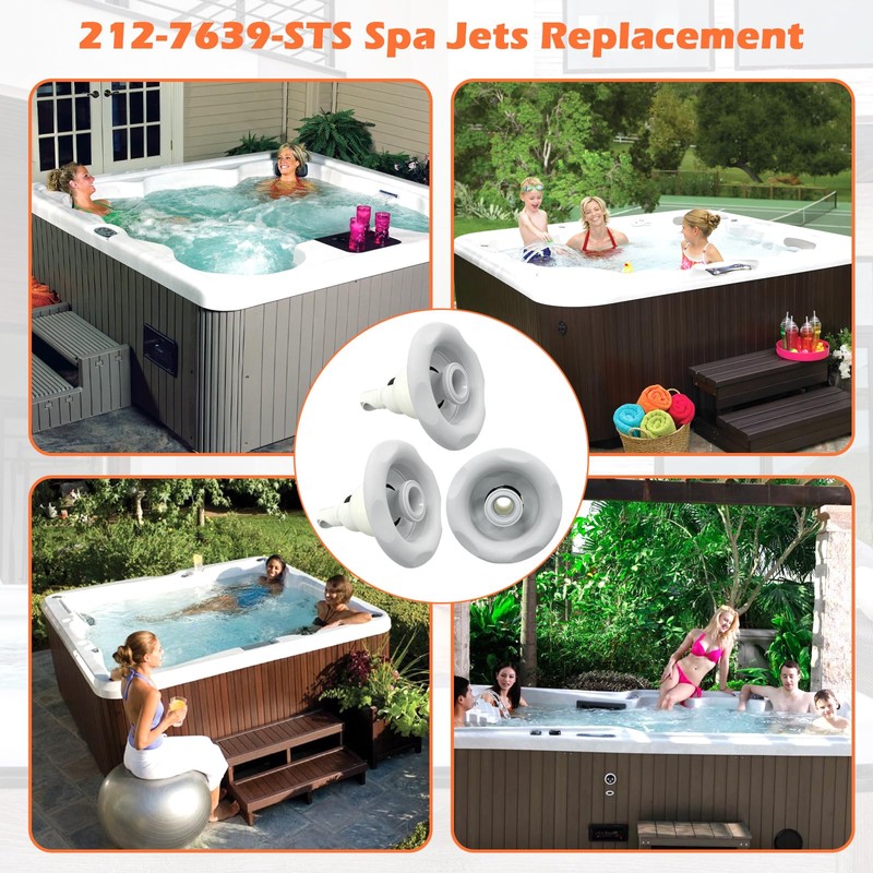 ulapithi 212-7639-STS Bathtub Hot Tub Jets Replacements 5" Spa Hot
