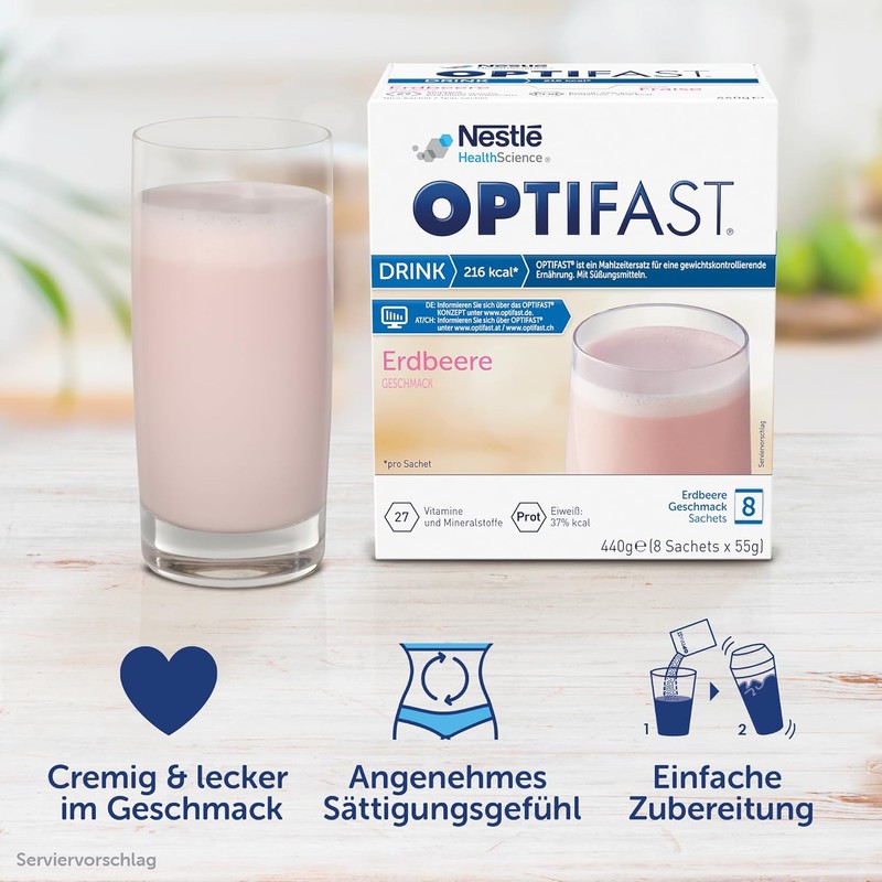 NestlHealthScience Optifast home Drink Erdbeere Pulver
