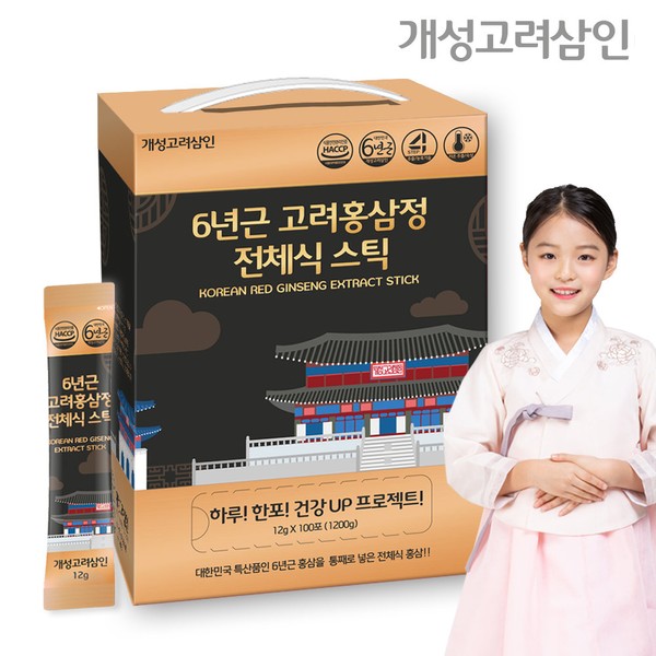 Gaeseong Koryo Ginseng 6-year-old Korean red ginseng extract whole stick 100 packets / 개성고려삼인 6년근 고려홍삼정 전체식 스틱 100포