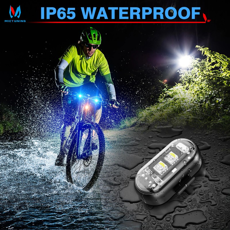 MICTUNING RGB LED Strobe Lights 8pc Flash Emergency Signal Light