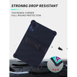 Case for Odea S11 Android 14 Tablets, 11 Inch Tablet 2024- Soft Silicone Shock Proof Lightweight Stand Rubber Shell Protective Cover,Kids Friendly Soft Silicone Adjustable Stand Cover,Black