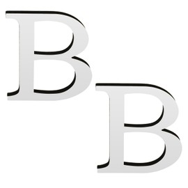 YIEMI 3D Silver Wall Letters for Stylish Decor & DIY Projects (B, 2 pcs)