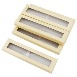 Bekecidi 6 Pieces Pen Gift Box Single Pen Gift Box with Cushion Pencil Boxes Empty Case for Business Birthday Souvenir Supplies (Beige)