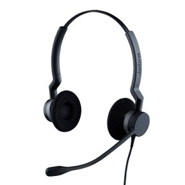 Jabra BIZ™ 2300 USB Duo wired headset with mute-button and volume control on the cord
