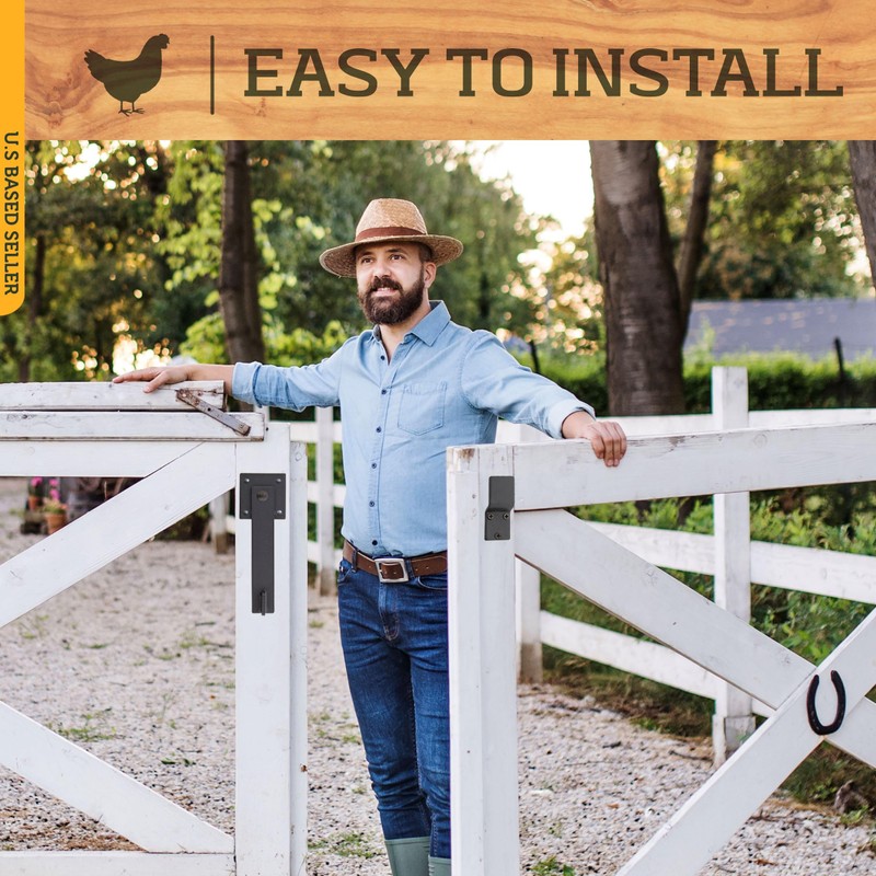 Rural365 Black Barn Door Latch Hook with Hardware - Reversible