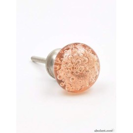 Pretty Hand-Blown Ball Bubble Glass Knob, Pull, Handle, for Cupboards, Doors, Cabinets, Drawers, Furniture, Kitchens (Plus Fitting Hardware) 3.3 cm Diameter 4.5 cm Rod Length