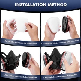 LQIQIZ 2 Pack Respirator Masks with Filters - Reusable Half Face Dust Masks,Paint Respirator Mask for Chemicals Epoxy Resin Spray Painting Organic Vapor Gas Welding Sanding Polishing